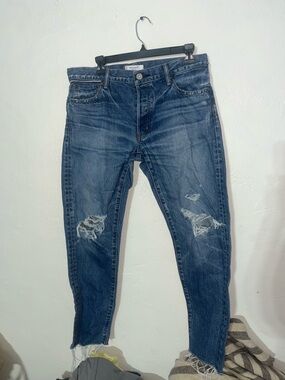 MOUSSY Japanese Selvedge Denim Jeans Distressed 100% Cotton 30 Women’s Cutoff